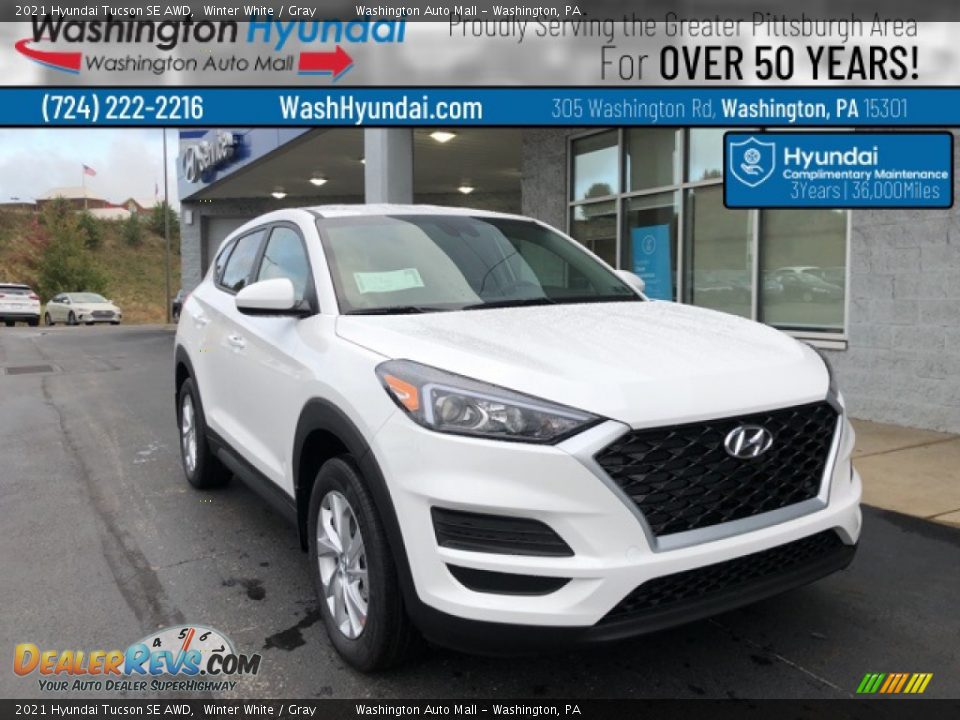 2021 Hyundai Tucson SE AWD Winter White / Gray Photo #1