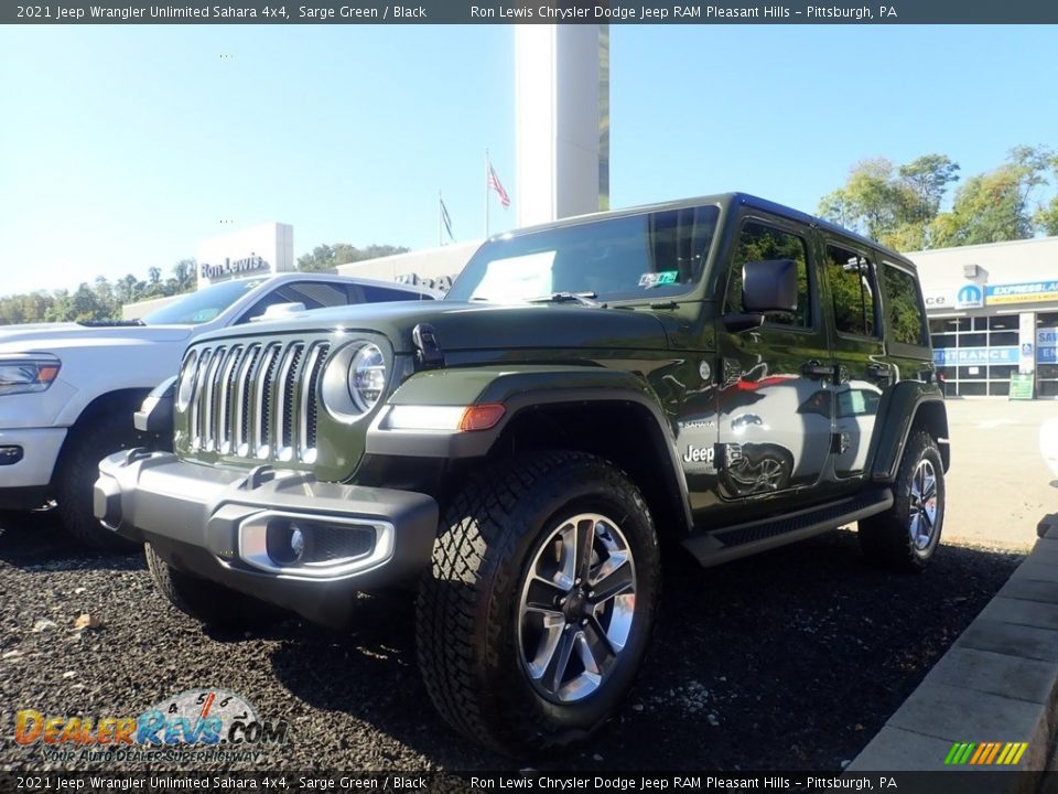 2021 Jeep Wrangler Unlimited Sahara 4x4 Sarge Green / Black Photo #1