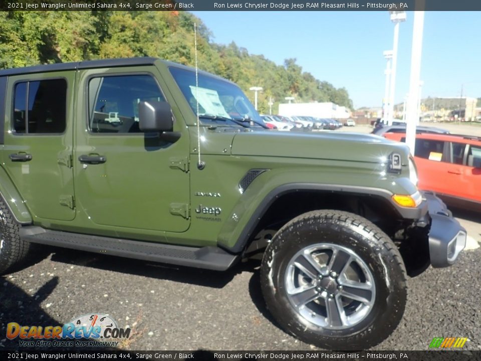 2021 Jeep Wrangler Unlimited Sahara 4x4 Sarge Green / Black Photo #4