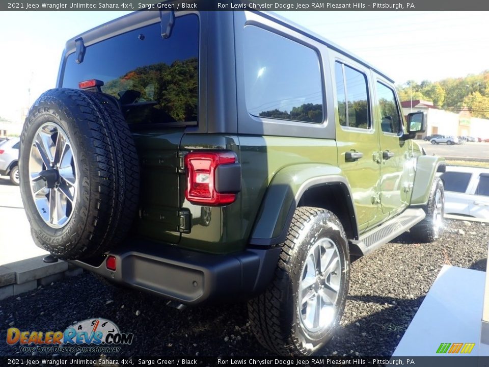 2021 Jeep Wrangler Unlimited Sahara 4x4 Sarge Green / Black Photo #5