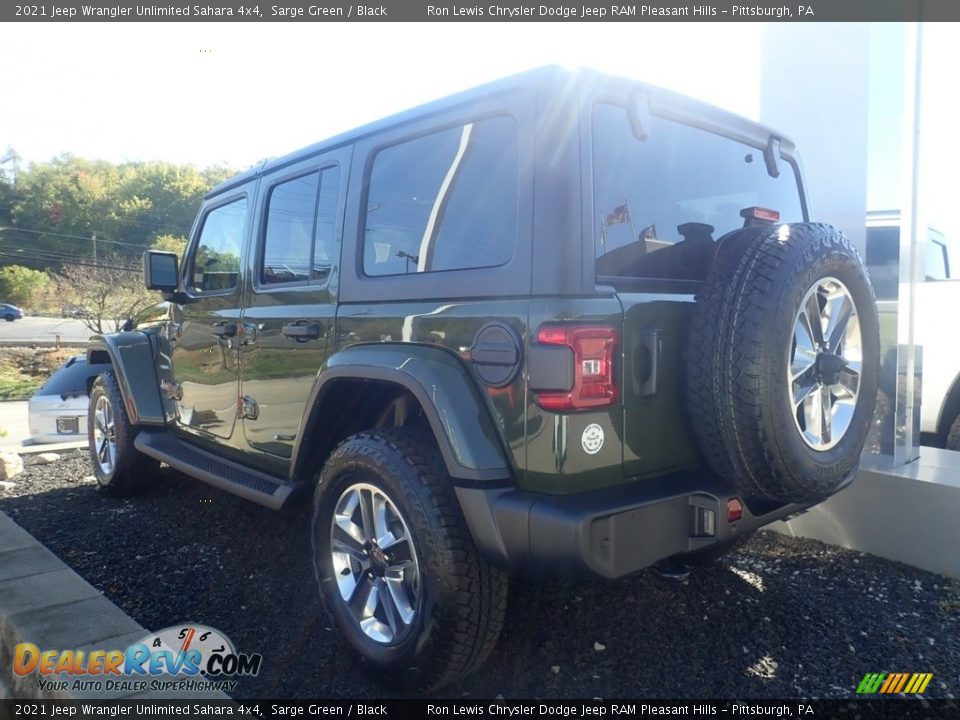 2021 Jeep Wrangler Unlimited Sahara 4x4 Sarge Green / Black Photo #8