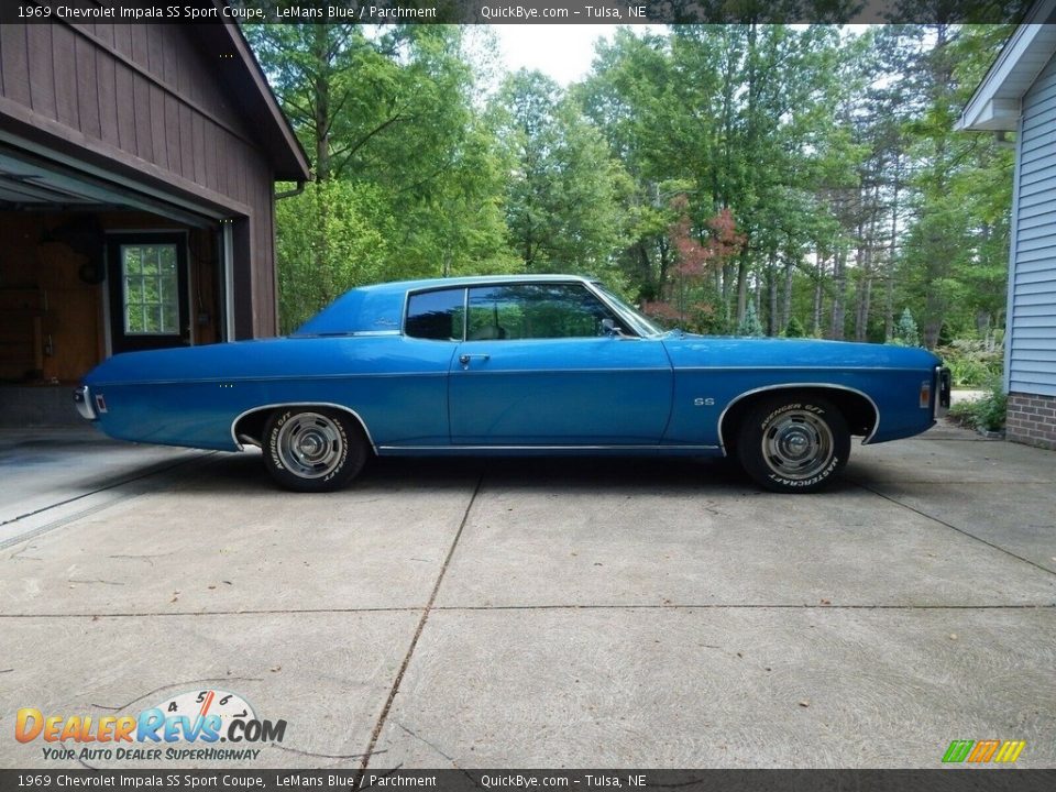 1969 Chevrolet Impala SS Sport Coupe LeMans Blue / Parchment Photo #5
