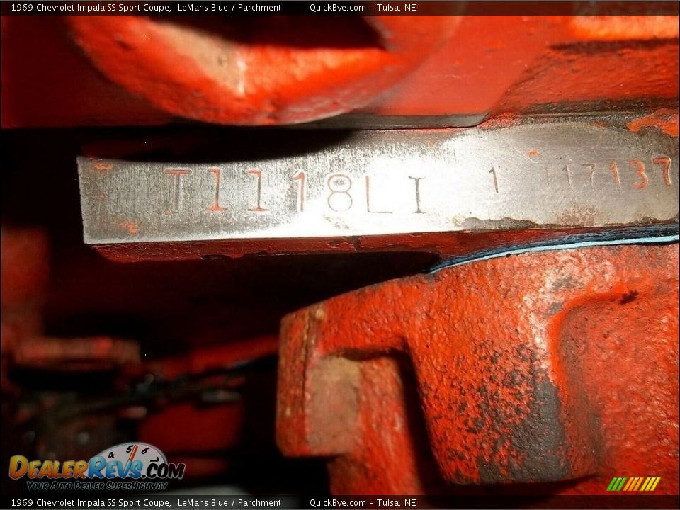Info Tag of 1969 Chevrolet Impala SS Sport Coupe Photo #16