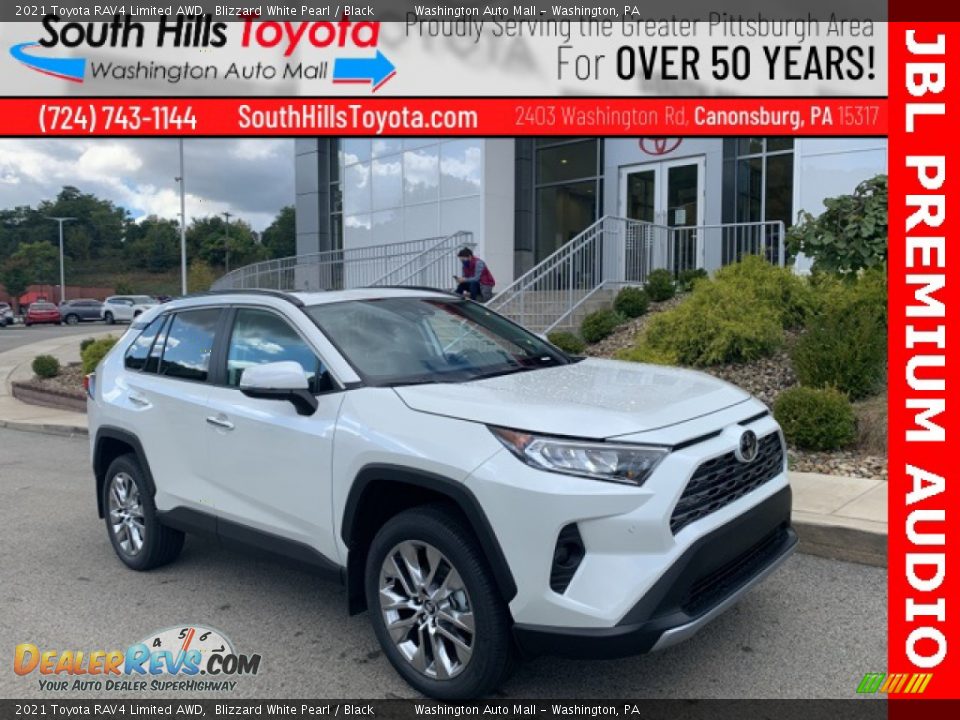 2021 Toyota RAV4 Limited AWD Blizzard White Pearl / Black Photo #1