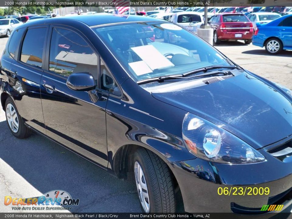 2008 Honda Fit Hatchback Nighthawk Black Pearl / Black/Grey Photo #2