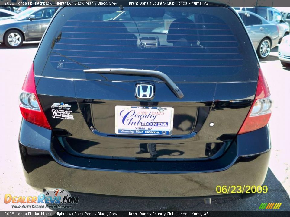 2008 Honda Fit Hatchback Nighthawk Black Pearl / Black/Grey Photo #3