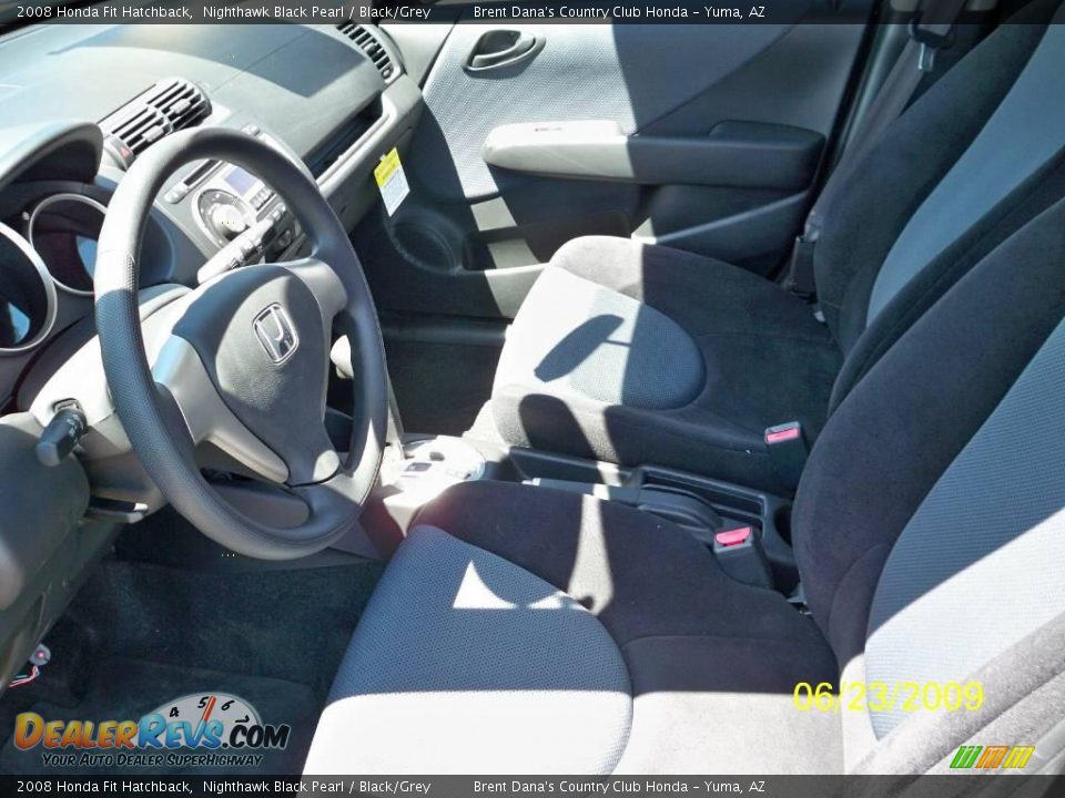 2008 Honda Fit Hatchback Nighthawk Black Pearl / Black/Grey Photo #4