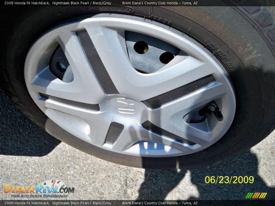 2008 Honda Fit Hatchback Nighthawk Black Pearl / Black/Grey Photo #8