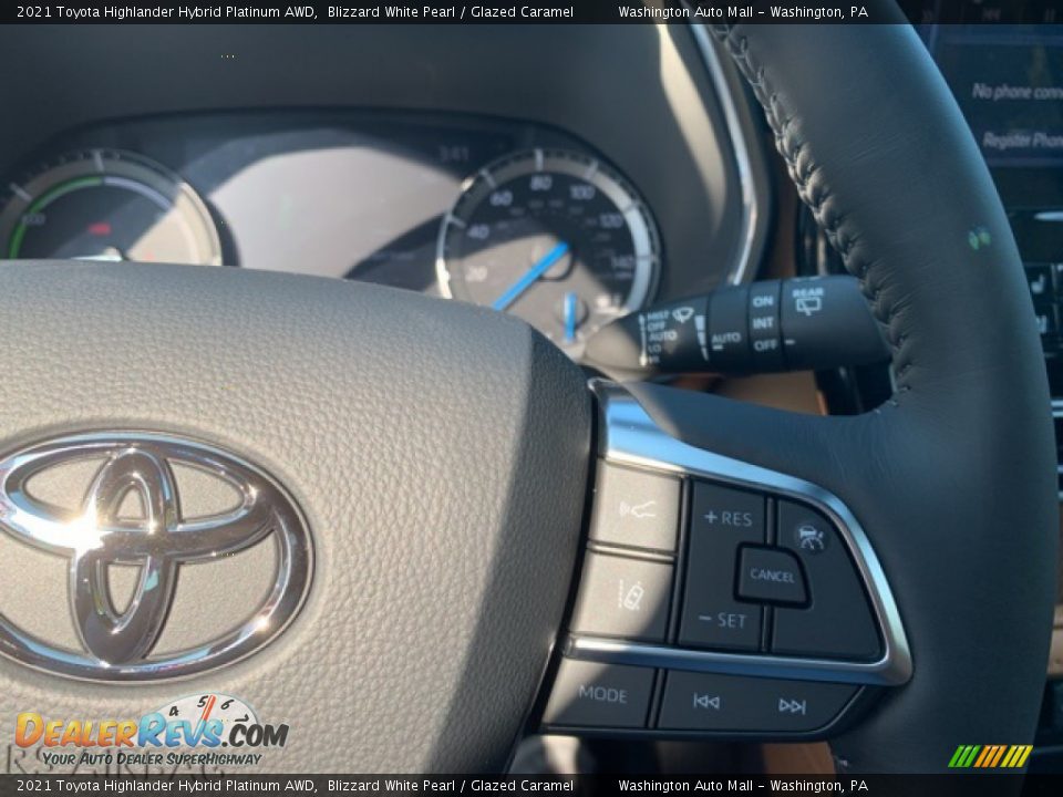 2021 Toyota Highlander Hybrid Platinum AWD Steering Wheel Photo #9
