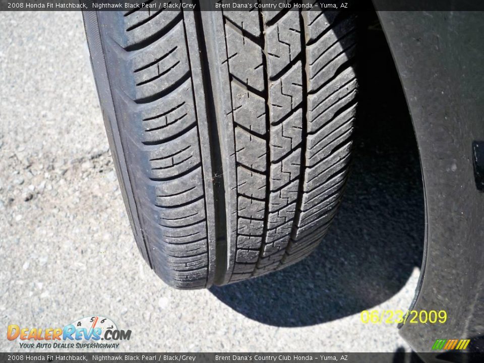 2008 Honda Fit Hatchback Nighthawk Black Pearl / Black/Grey Photo #9