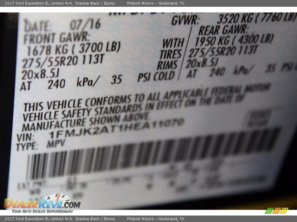 2017 Ford Expedition EL Limited 4x4 Shadow Black / Ebony Photo #29