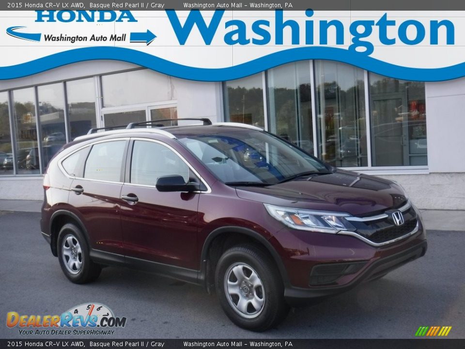 2015 Honda CR-V LX AWD Basque Red Pearl II / Gray Photo #1