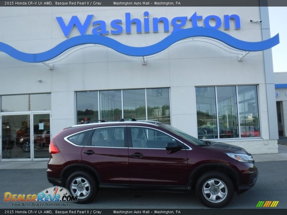 2015 Honda CR-V LX AWD Basque Red Pearl II / Gray Photo #2