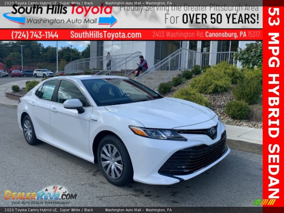 2020 Toyota Camry Hybrid LE Super White / Black Photo #1