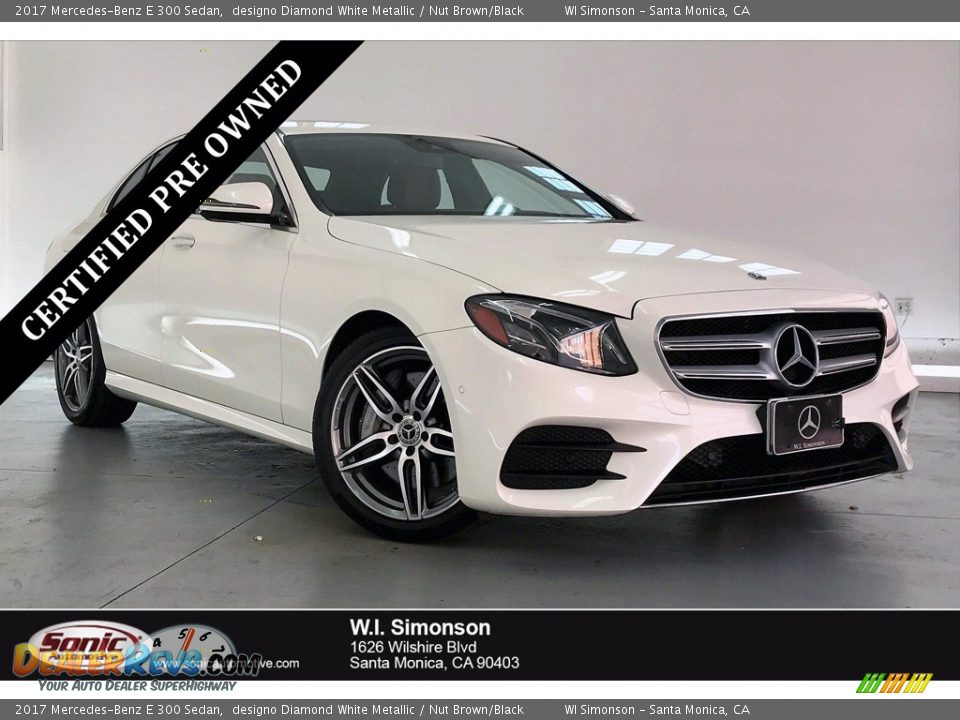 2017 Mercedes-Benz E 300 Sedan designo Diamond White Metallic / Nut Brown/Black Photo #1