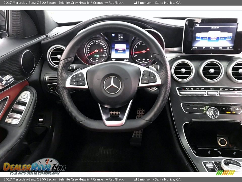 2017 Mercedes-Benz C 300 Sedan Selenite Grey Metallic / Cranberry Red/Black Photo #4