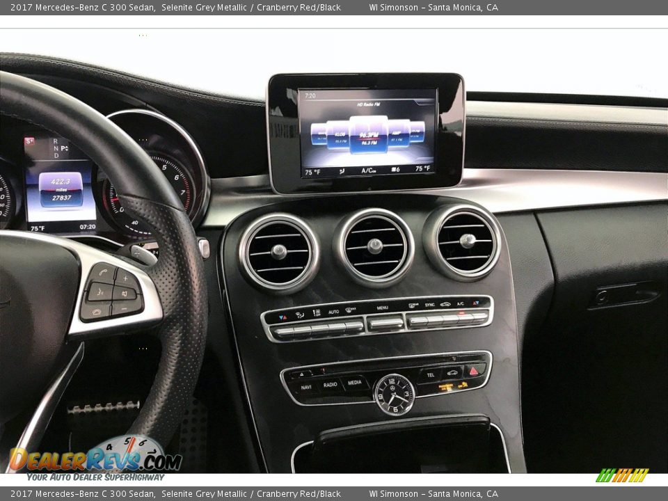 2017 Mercedes-Benz C 300 Sedan Selenite Grey Metallic / Cranberry Red/Black Photo #5
