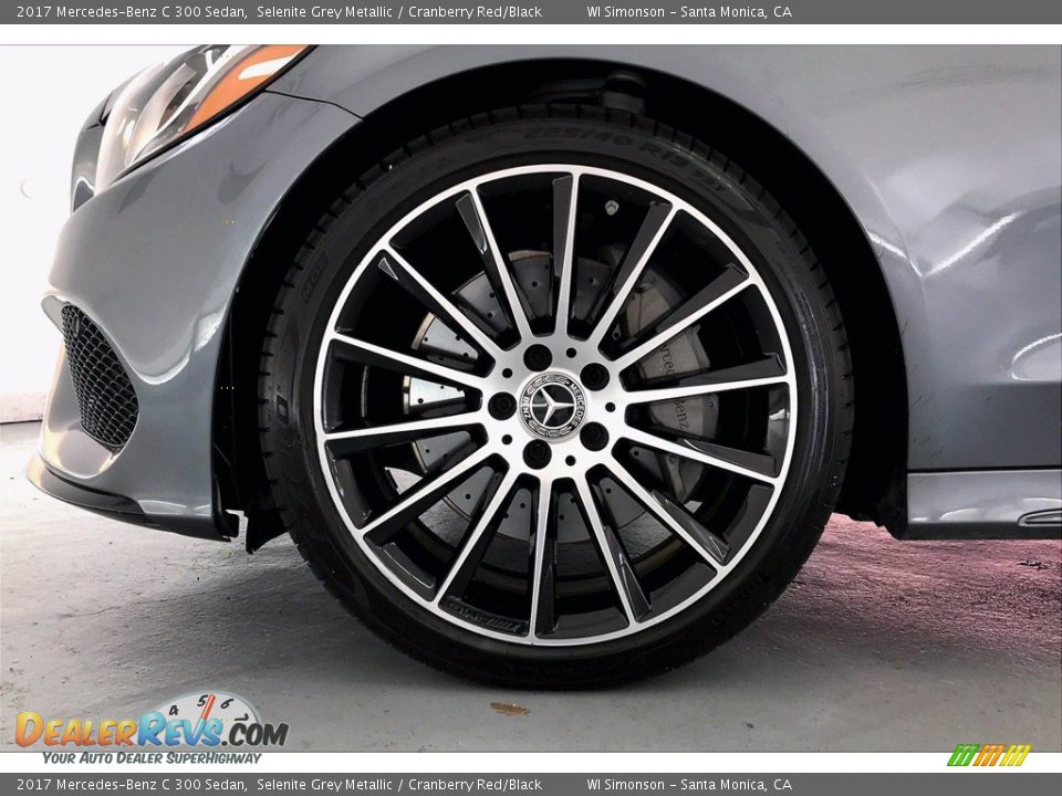 2017 Mercedes-Benz C 300 Sedan Selenite Grey Metallic / Cranberry Red/Black Photo #8