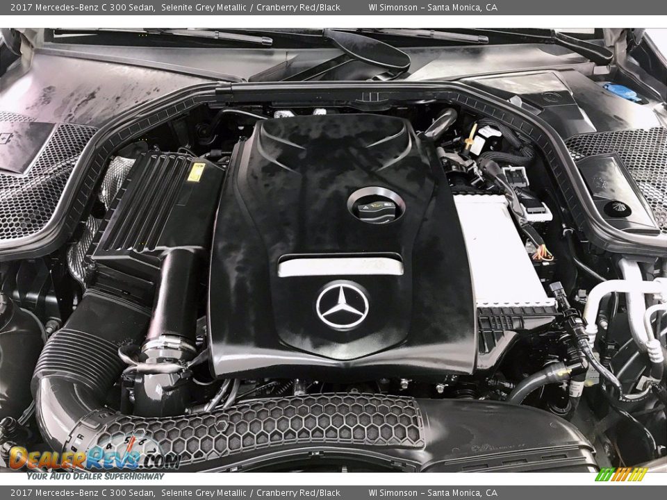 2017 Mercedes-Benz C 300 Sedan Selenite Grey Metallic / Cranberry Red/Black Photo #9