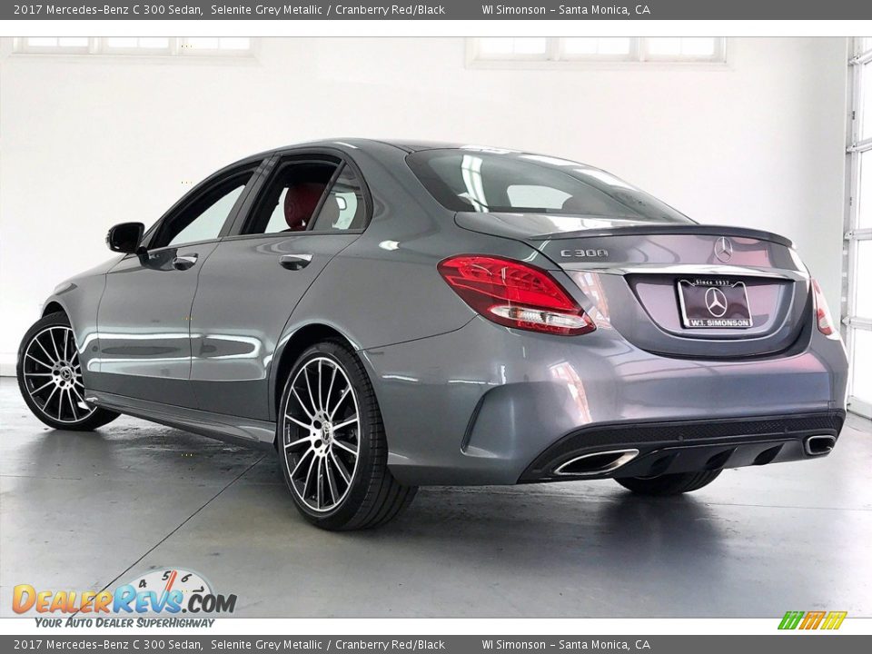 2017 Mercedes-Benz C 300 Sedan Selenite Grey Metallic / Cranberry Red/Black Photo #10