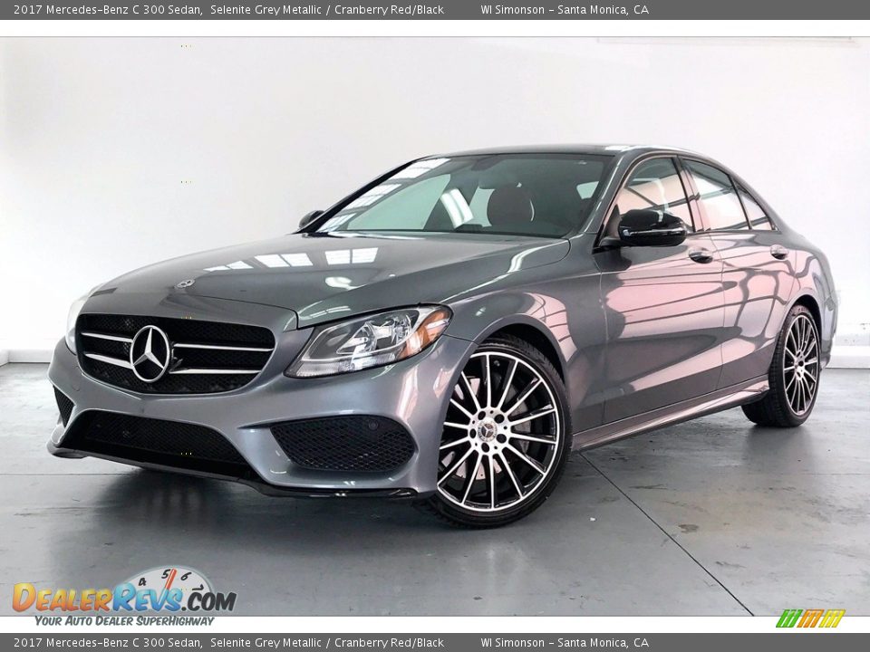 2017 Mercedes-Benz C 300 Sedan Selenite Grey Metallic / Cranberry Red/Black Photo #12