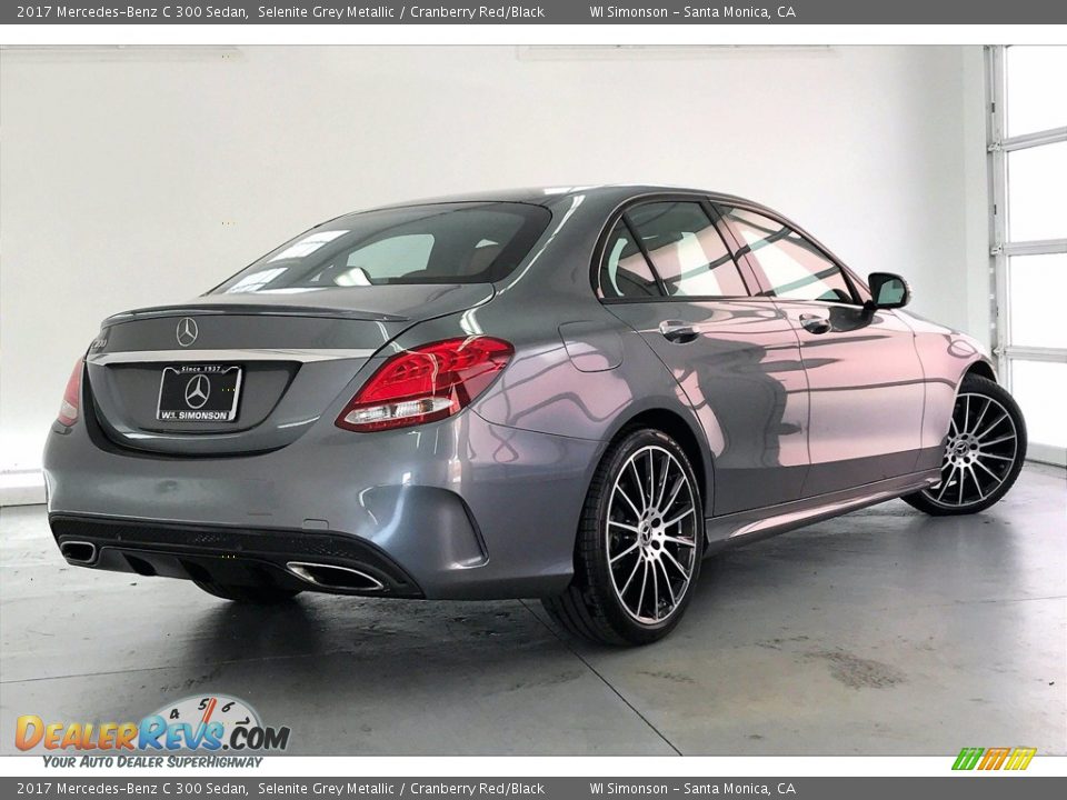 2017 Mercedes-Benz C 300 Sedan Selenite Grey Metallic / Cranberry Red/Black Photo #13