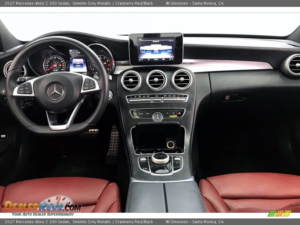 2017 Mercedes-Benz C 300 Sedan Selenite Grey Metallic / Cranberry Red/Black Photo #15
