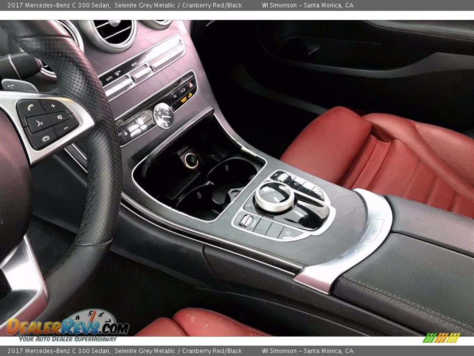 2017 Mercedes-Benz C 300 Sedan Selenite Grey Metallic / Cranberry Red/Black Photo #17
