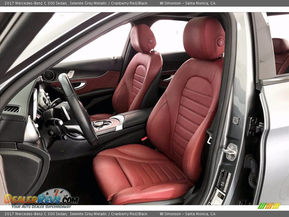 2017 Mercedes-Benz C 300 Sedan Selenite Grey Metallic / Cranberry Red/Black Photo #18
