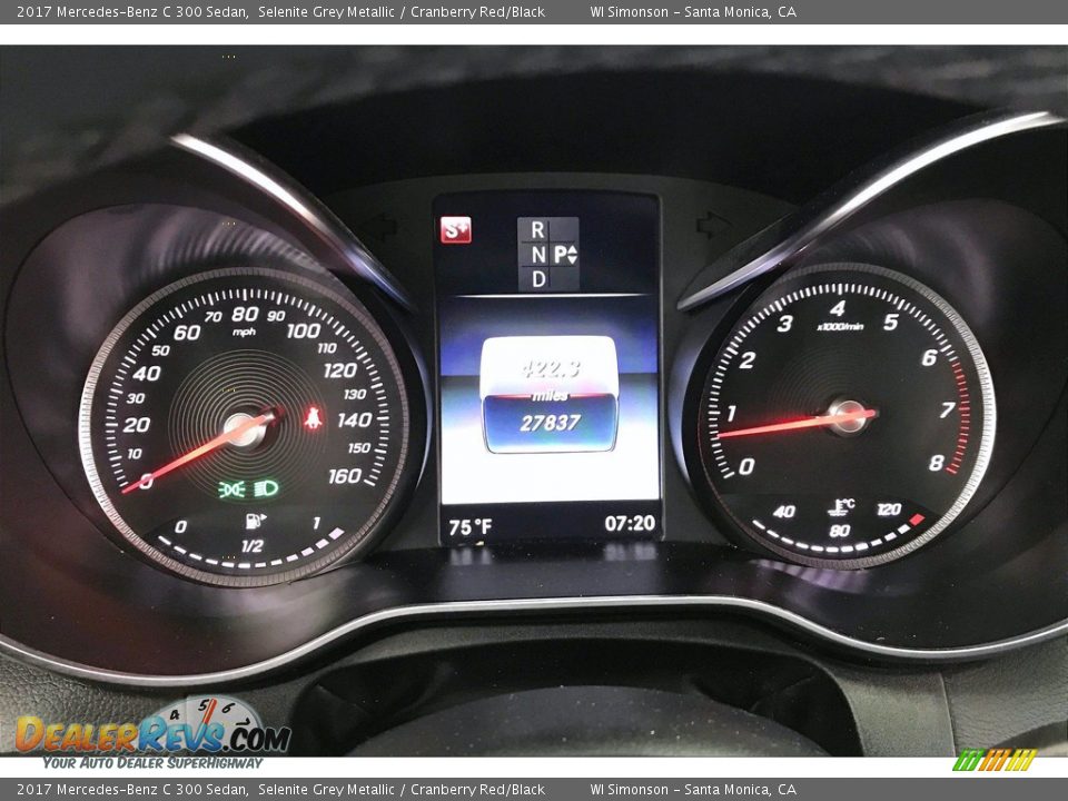 2017 Mercedes-Benz C 300 Sedan Selenite Grey Metallic / Cranberry Red/Black Photo #23