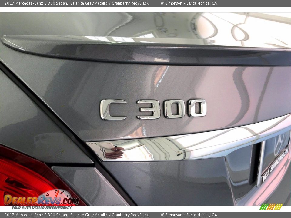 2017 Mercedes-Benz C 300 Sedan Selenite Grey Metallic / Cranberry Red/Black Photo #31