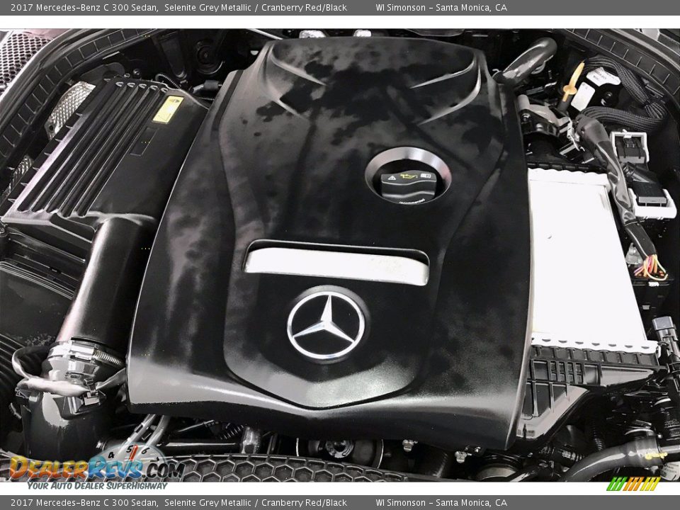 2017 Mercedes-Benz C 300 Sedan Selenite Grey Metallic / Cranberry Red/Black Photo #32