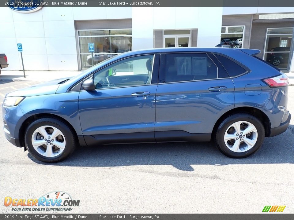 2019 Ford Edge SE AWD Blue Metallic / Dune Photo #2