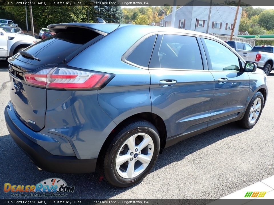 2019 Ford Edge SE AWD Blue Metallic / Dune Photo #6