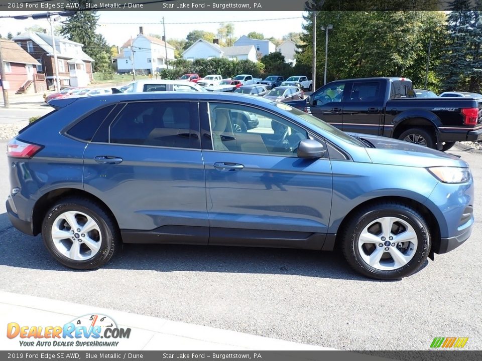 2019 Ford Edge SE AWD Blue Metallic / Dune Photo #7