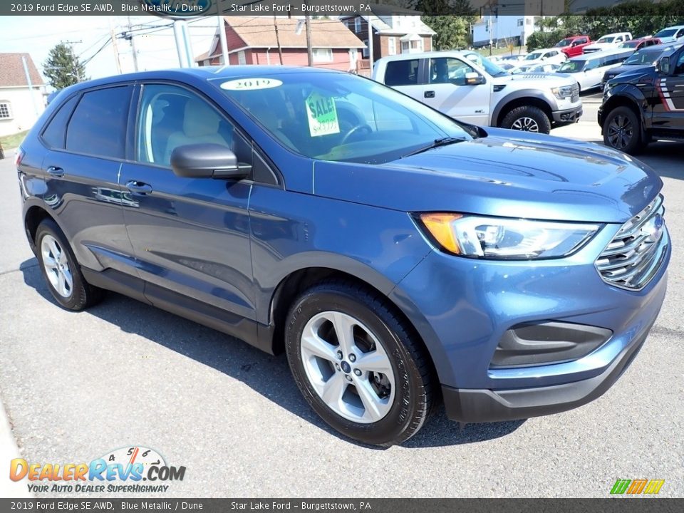 2019 Ford Edge SE AWD Blue Metallic / Dune Photo #8