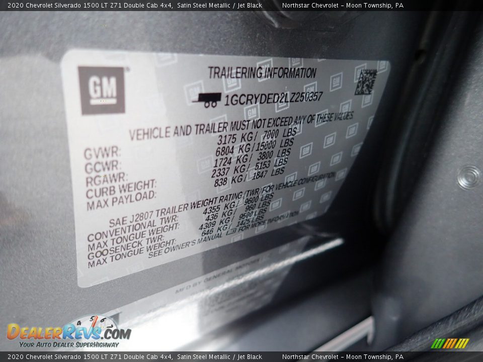 2020 Chevrolet Silverado 1500 LT Z71 Double Cab 4x4 Satin Steel Metallic / Jet Black Photo #18