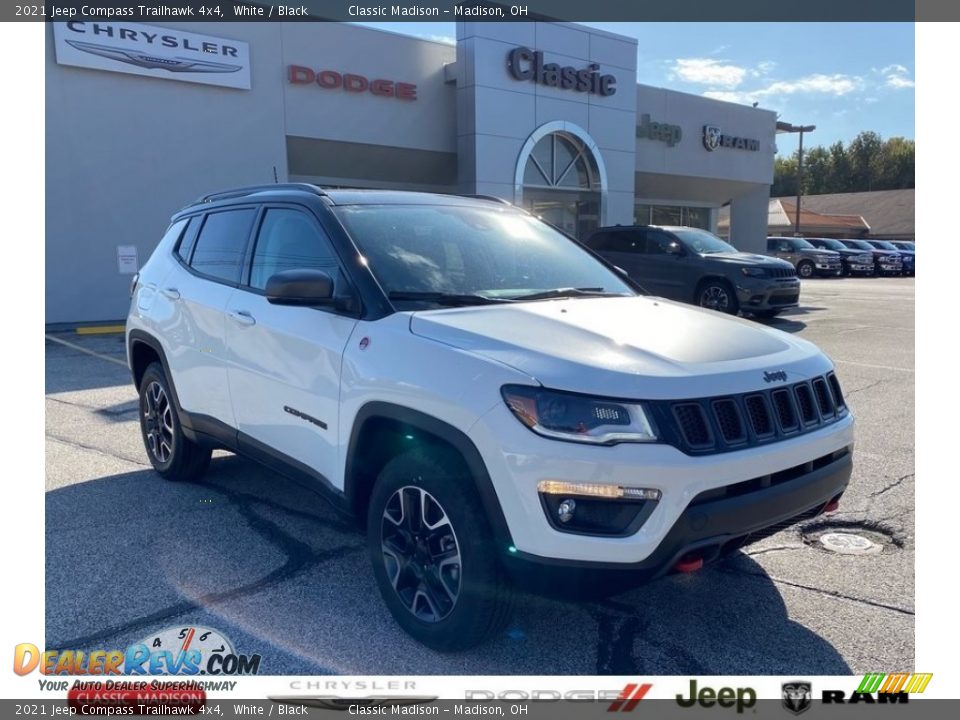 2021 Jeep Compass Trailhawk 4x4 White / Black Photo #1