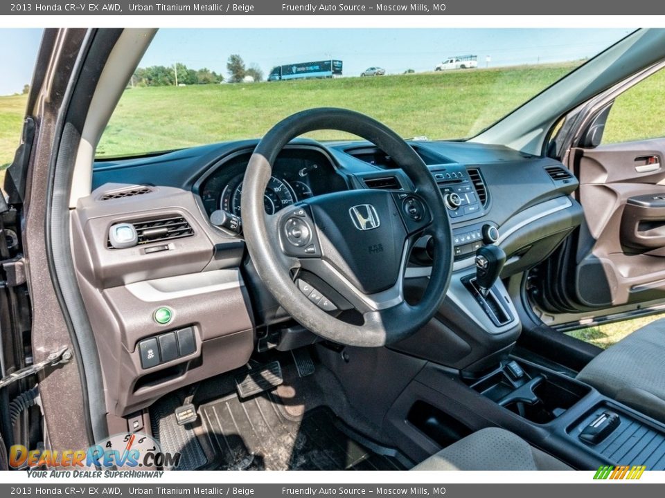 2013 Honda CR-V EX AWD Urban Titanium Metallic / Beige Photo #19