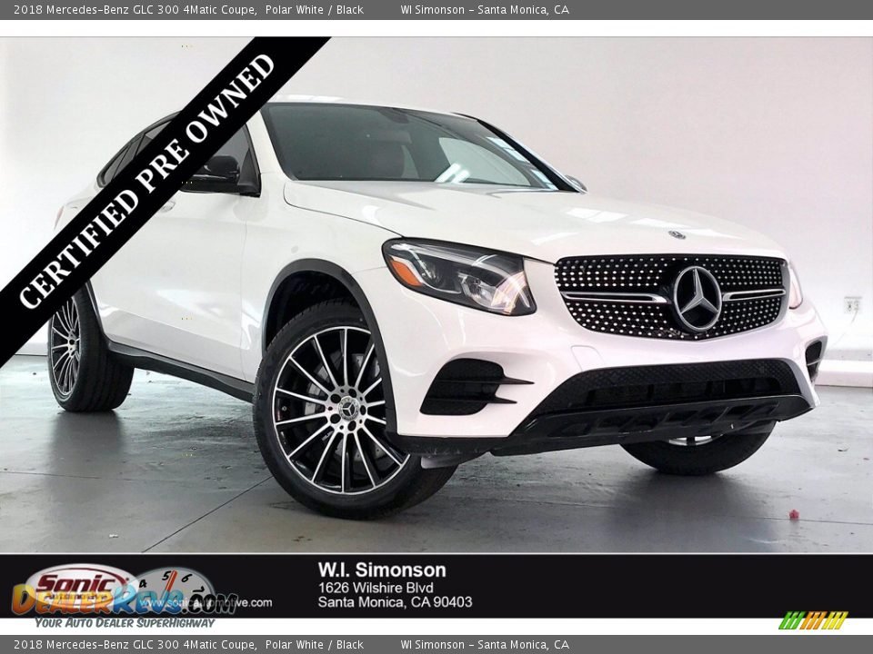 2018 Mercedes-Benz GLC 300 4Matic Coupe Polar White / Black Photo #1