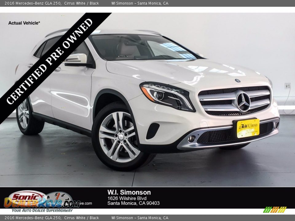 2016 Mercedes-Benz GLA 250 Cirrus White / Black Photo #1