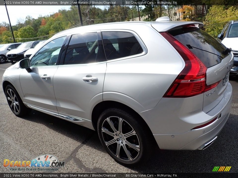 2021 Volvo XC60 T6 AWD Inscription Bright Silver Metallic / Blonde/Charcoal Photo #4