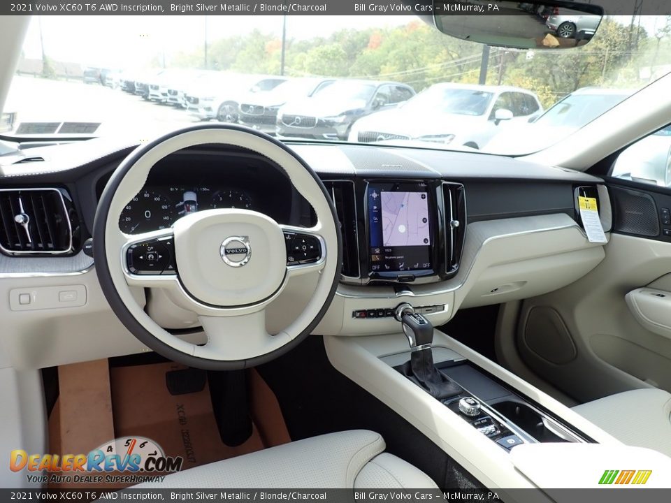 Blonde/Charcoal Interior - 2021 Volvo XC60 T6 AWD Inscription Photo #9