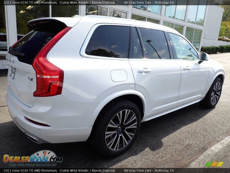 2021 Volvo XC90 T6 AWD Momentum Crystal White Metallic / Blonde/Charcoal Photo #2
