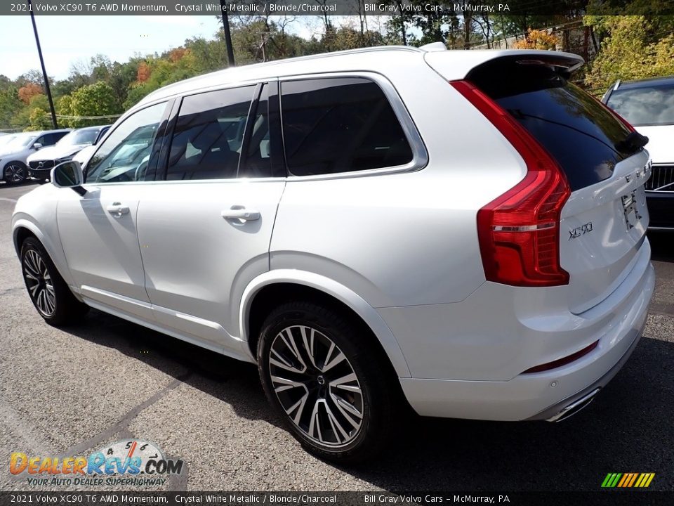 2021 Volvo XC90 T6 AWD Momentum Crystal White Metallic / Blonde/Charcoal Photo #4