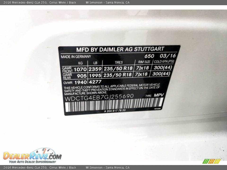 2016 Mercedes-Benz GLA 250 Cirrus White / Black Photo #25