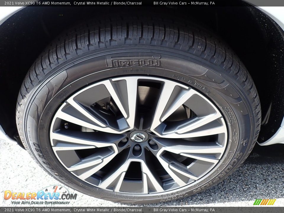 2021 Volvo XC90 T6 AWD Momentum Crystal White Metallic / Blonde/Charcoal Photo #6