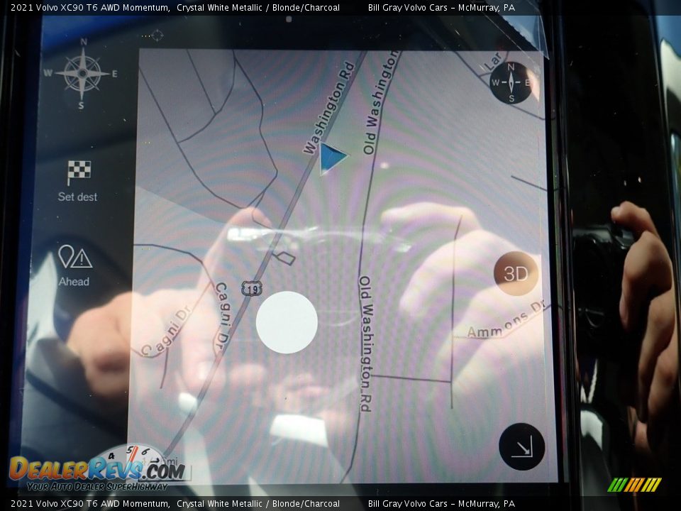 2021 Volvo XC90 T6 AWD Momentum Crystal White Metallic / Blonde/Charcoal Photo #13