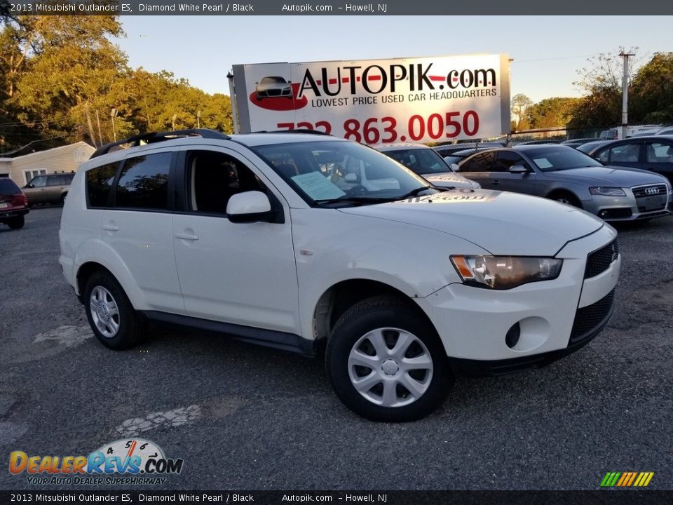 2013 Mitsubishi Outlander ES Diamond White Pearl / Black Photo #1