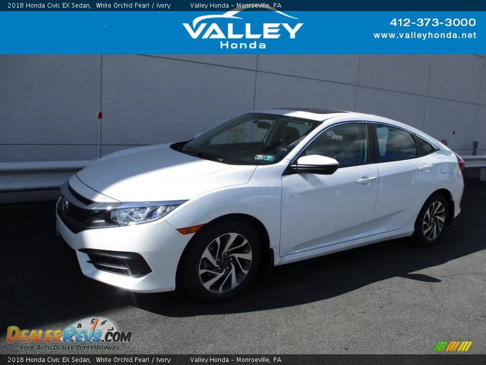 2018 Honda Civic EX Sedan White Orchid Pearl / Ivory Photo #1